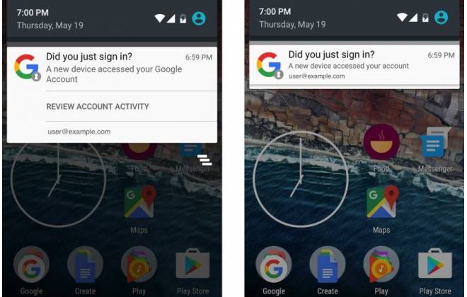 Google-Segurança notificações pelo smartphone